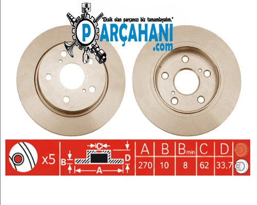 TOYOTA AURİS FREN DİSKİ ARKA 2012 - 2015