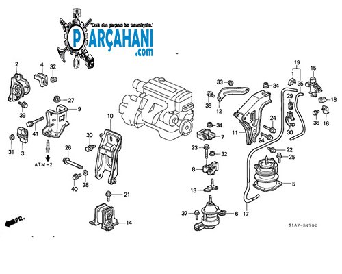 HONDA ACCORD MOTOR TAKOZU ARKA SAG 1999 - 2000